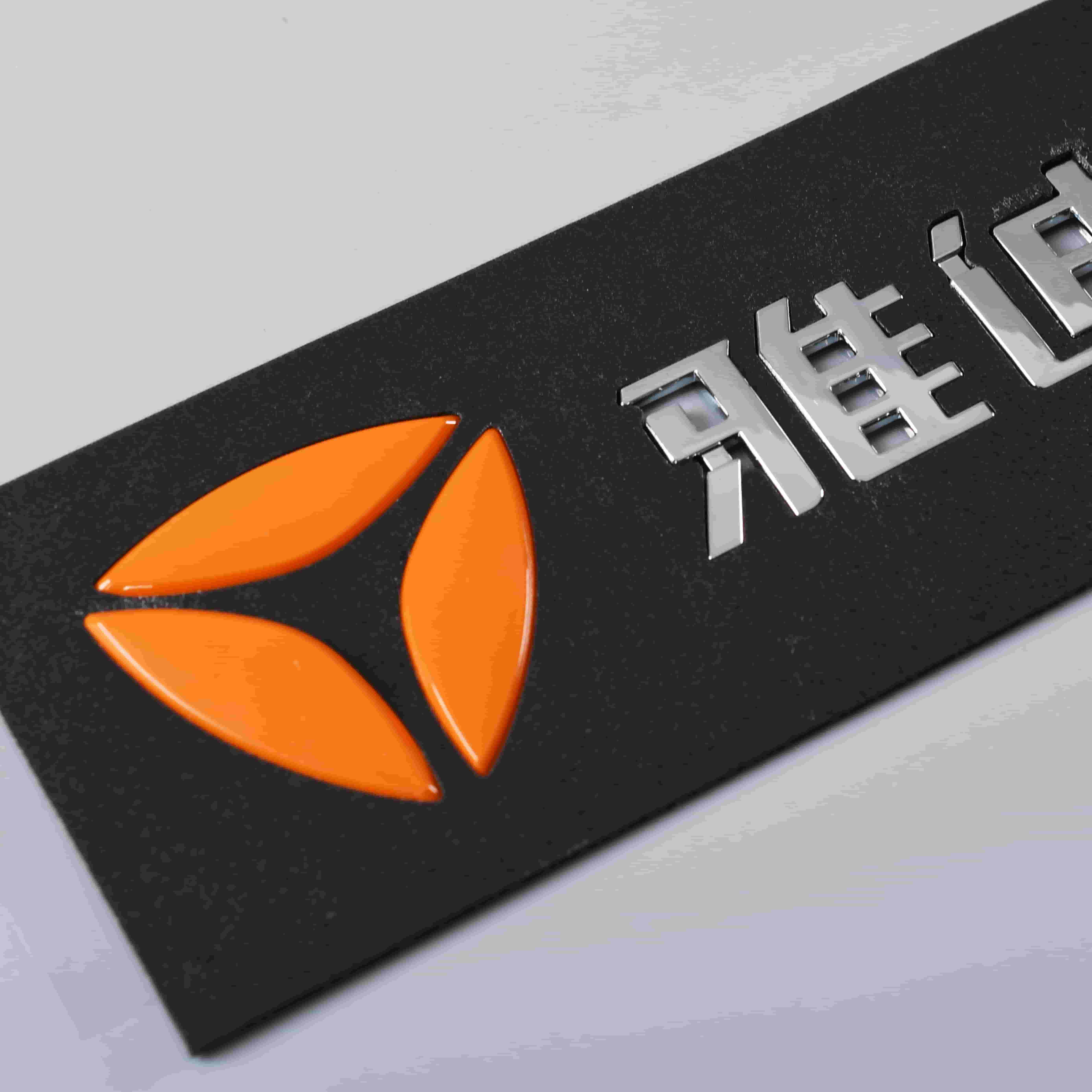 Etiqueta de etiqueta de motocicleta 3D em plástico com logotipo cromado ABS