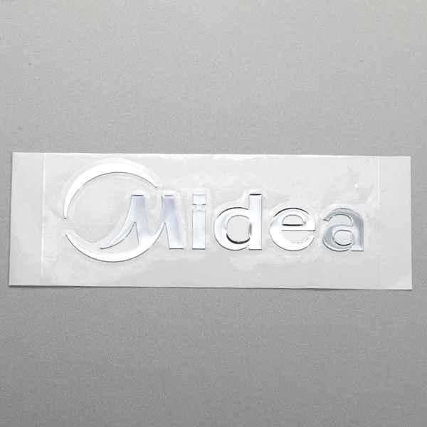 Etiquetas de letras metálicas de transferência de logotipo 3D de níquel dourado fino personalizado, adesivos de metal cosmético UV, adesivo decalque cromado