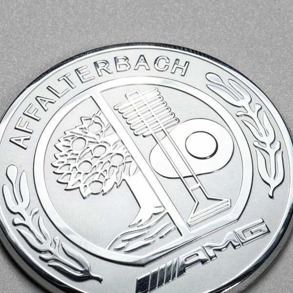adesivos personalizados com logotipo de marca cromada de placa de identificação de níquel para motor