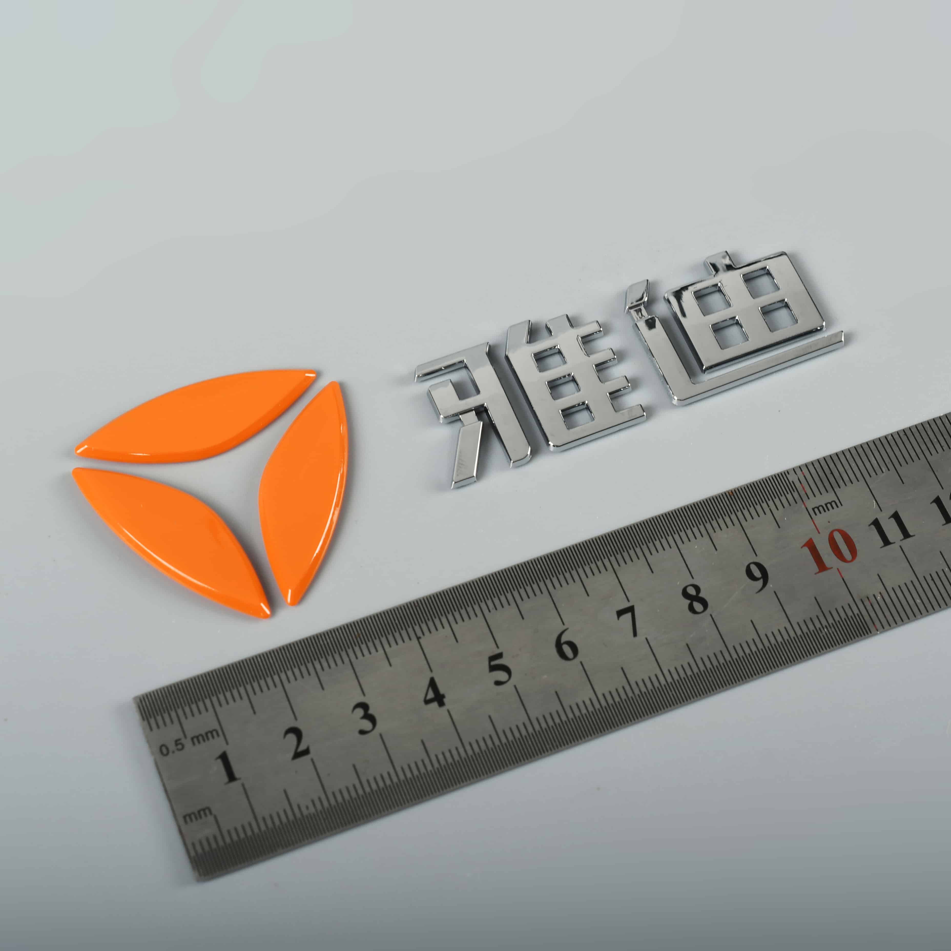 Etiqueta de etiqueta de motocicleta 3D em plástico com logotipo cromado ABS