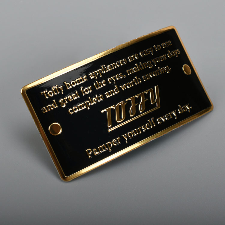 Etiqueta de metal de ouro impresso em alumínio