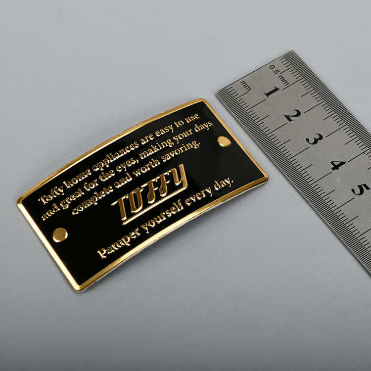 Etiqueta de metal de ouro impresso em alumínio