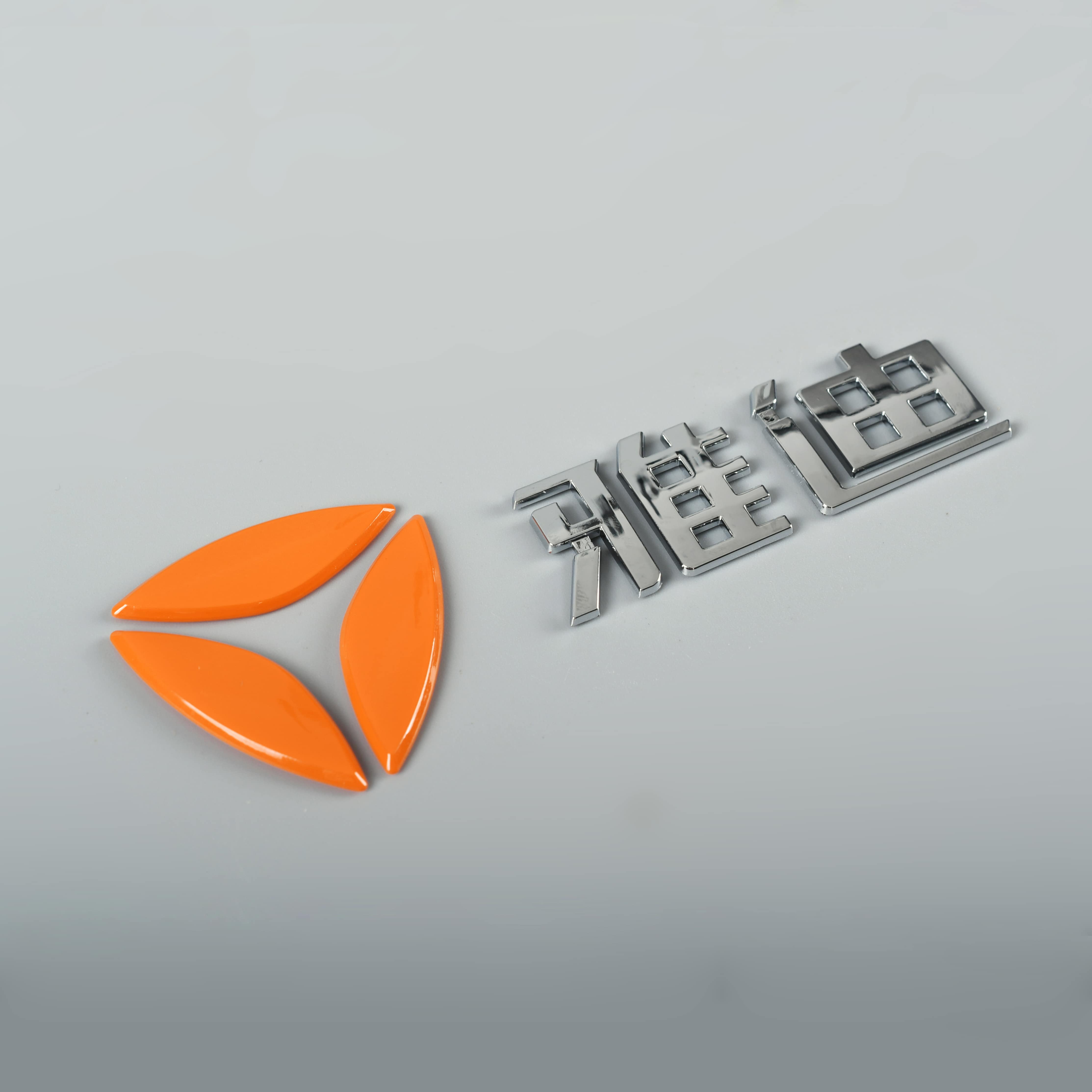 Etiqueta de etiqueta de motocicleta 3D em plástico com logotipo cromado ABS