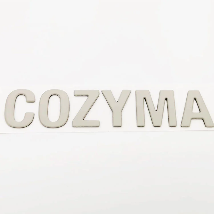 Adesivo de etiqueta macia em prata cromada 3D