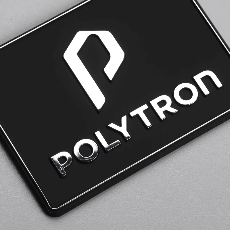 Etiqueta de logotipo de eletroforma 3D