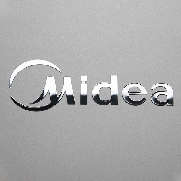 Etiquetas de letras metálicas de transferência de logotipo 3D de níquel dourado fino personalizado, adesivos de metal cosmético UV, adesivo decalque cromado