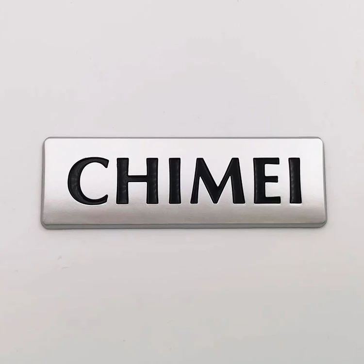 Logotipo em relevo 3D de plástico ABS