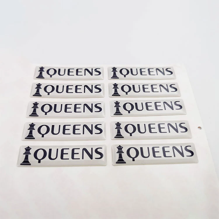 Rótulos de resina epóxi abobadada