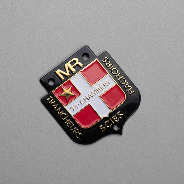Adesivo com logotipo de níquel metal 3D
