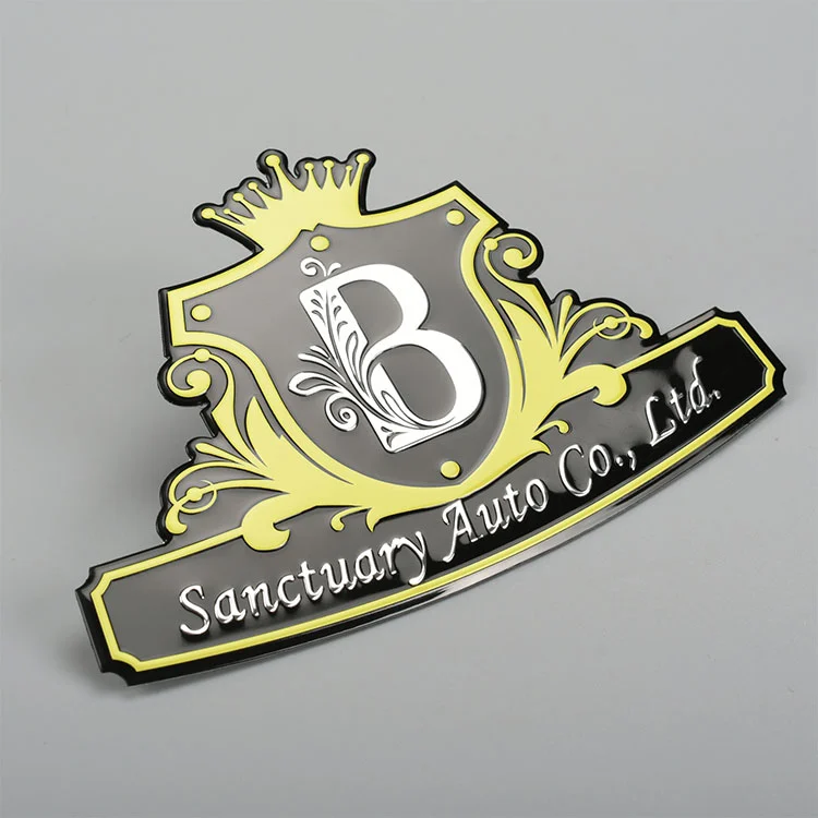 Etiqueta de metal com logotipo