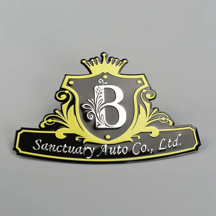 Etiqueta de metal com logotipo