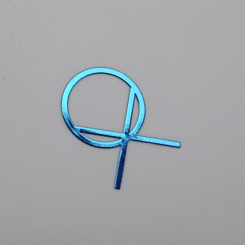 Sinal de etiqueta de níquel de cor azul cromado personalizado