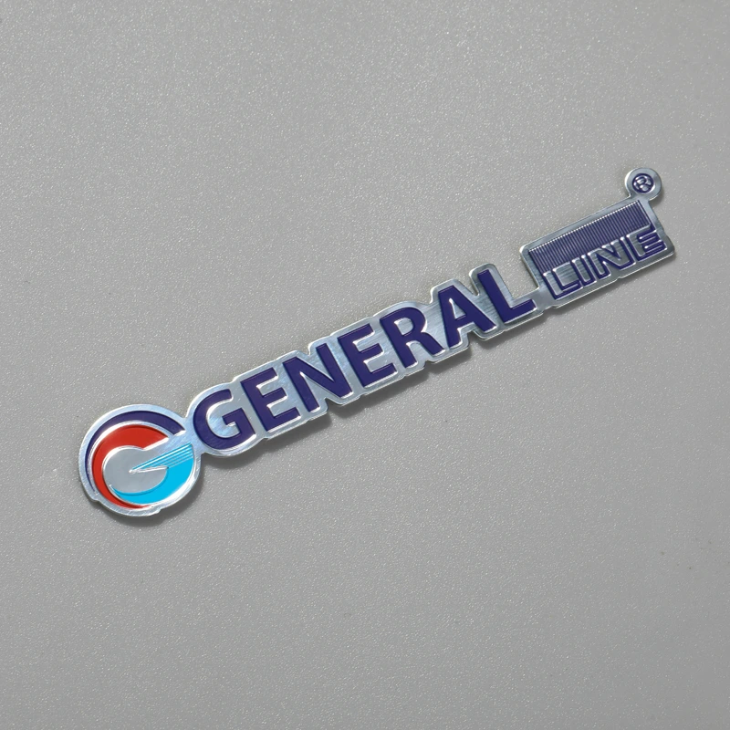 Placa de identificação com logotipo em relevo de alumínio para geladeira