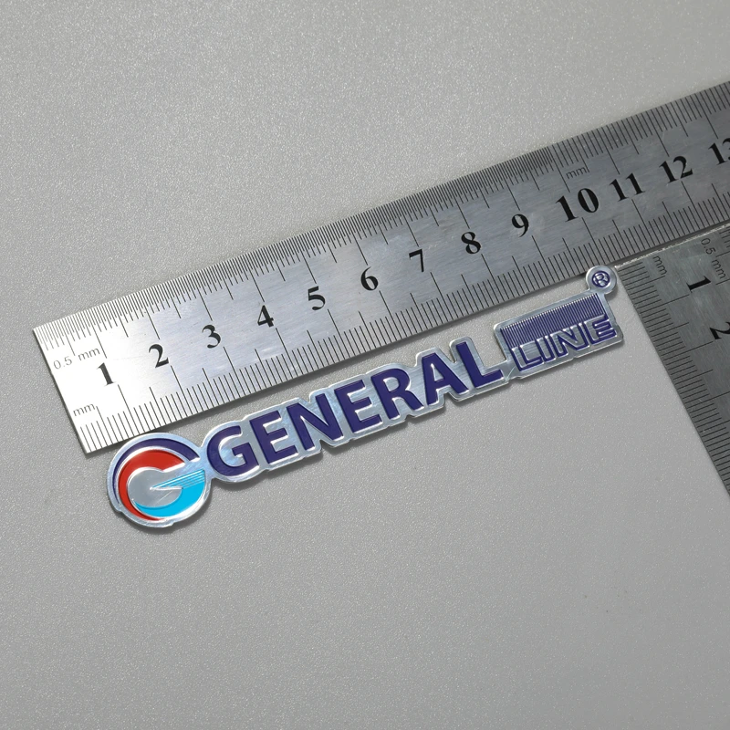 Placa de identificação com logotipo em relevo de alumínio para geladeira